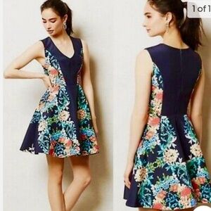 KEEPSAKE the Label Navy Mini Dress with Floral Pattern from Anthropologie